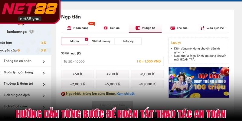 Hướng dẫn từng bước để hoàn tất thao tác an toàn